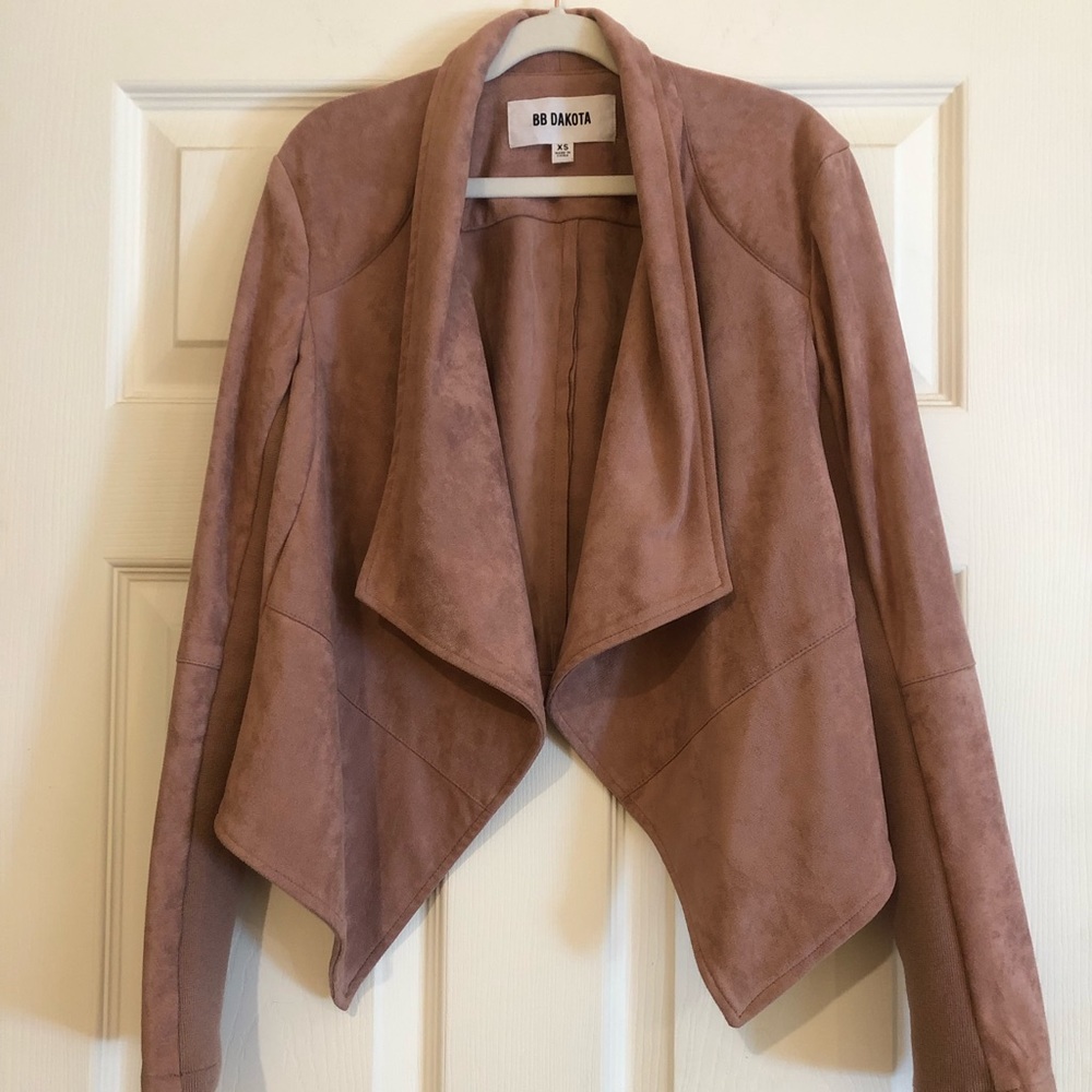 Bb Dakota faux suede taupe pink jacket XS